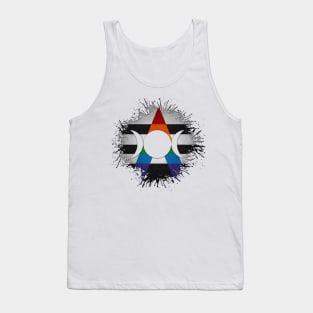 Paint Splatter LGBT Ally Pride Flag Triple Goddess Moon Symbol Tank Top